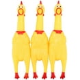 thumbnail image 1 of Screaming Chicken Dog Toys,Yellow Rubber Squaking Chicken Toy Novelty and Durable Rubber Chicken for Dogs,Rubber Chickens Value 3 Pack, 1 of 6