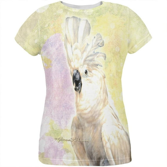 Screaming Cockatoo All Over Womens T Shirt Multi MD