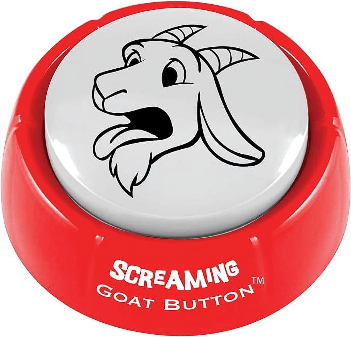 Red and White Plastic Screaming Goat Desk Button