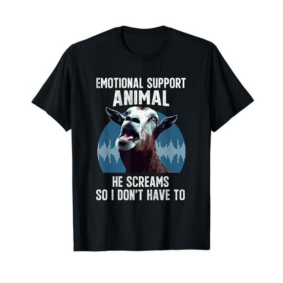 Screaming Goat Emotional Support Animal Goat Owner Raiser Men's Vintage Casual T-Shirt