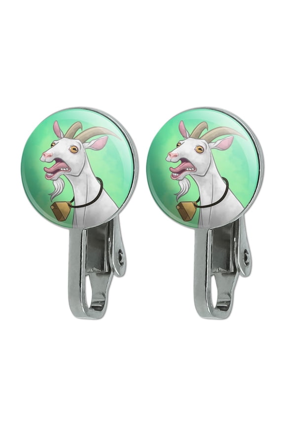 Screaming Goat Novelty Clip-On Stud Earrings