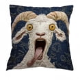 thumbnail image 1 of Screaming Goat Pillow Cover, 18x18 Inch Plush Funny Goat Face Pillow Case, Decorative Pillows for Sofa, Couch, Chair, or Bed, Humorous Farm Animal Design for Living Room, Bedroom, Home, Dorm(E), 1 of 4