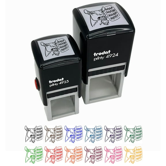 Screaming Goat Self-Inking Rubber Stamp Ink Stamper - Green Ink - Small 1 Inch