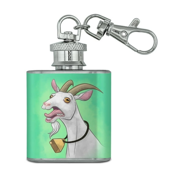 Screaming Goat Stainless Steel 1oz Mini Flask Key Chain