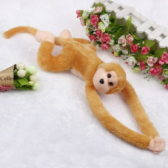 Gibbon Plush Doll Screaming Monkey Stuffed Animal Toy for Youth, Soft Interactive Sounding Gift for Birthday and Holiday Parties, Home Decoration, 24 in Brown