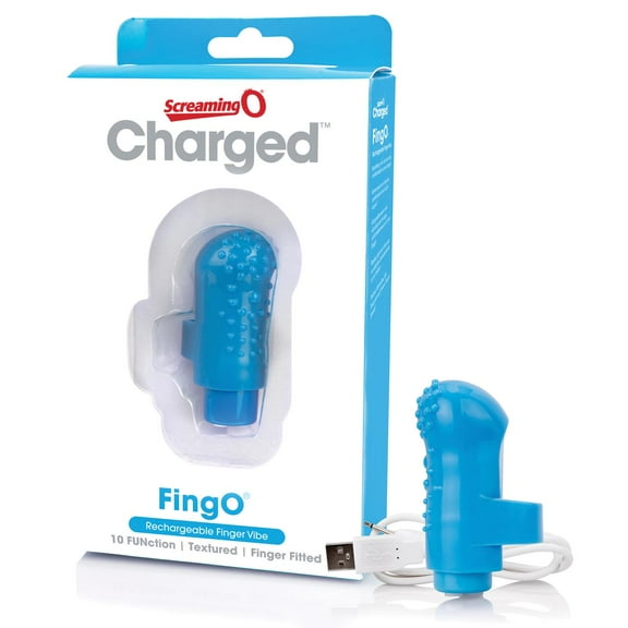 Screaming O - Charged FingO Vooom Mini Vibrator, Blue