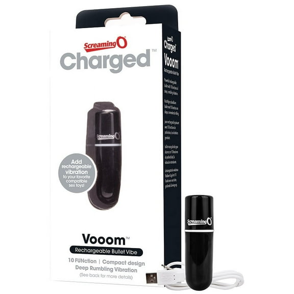 Screaming O Charged Vooom Bullet Vibrator, Black