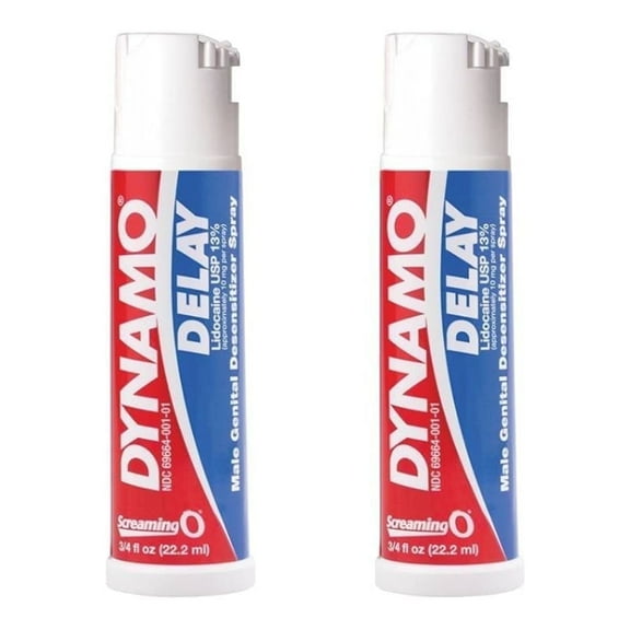 Dynamo Delay Spray for Men, 2 Pack – Lidocaine Climax Control Spray to Help You Last Longer, 0.75 oz Each