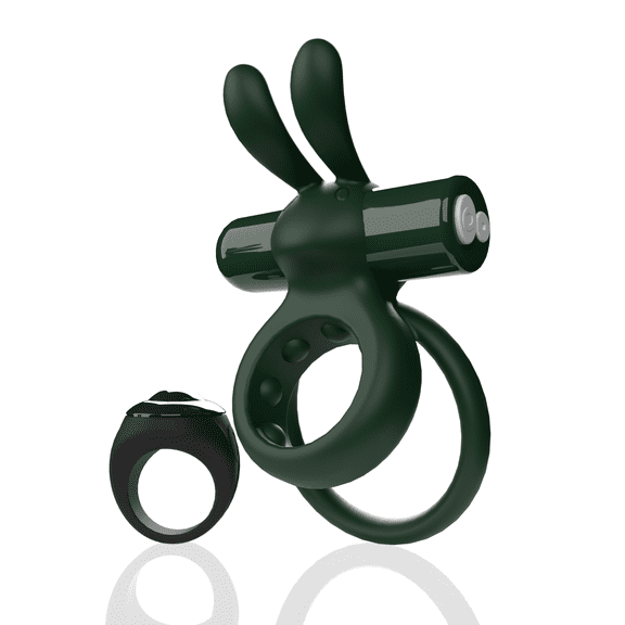 Screaming O Ohare Rechargeable Silicone Vibrating Penis Ring with Remote Control, Green