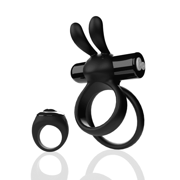 Screaming O Ohare XL Rechargeable Silicone Vibrating Penis Ring with Remote Control, Black