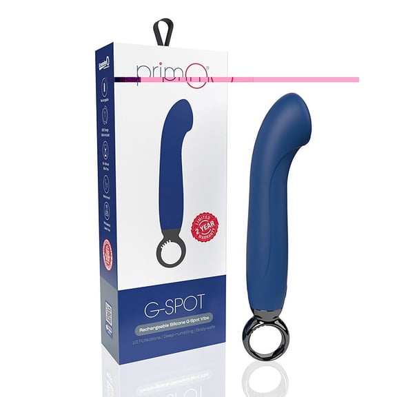 Screaming O Primo G-Spot Vibe, Blue, USB Rechargeable Waterproof Personal Massager