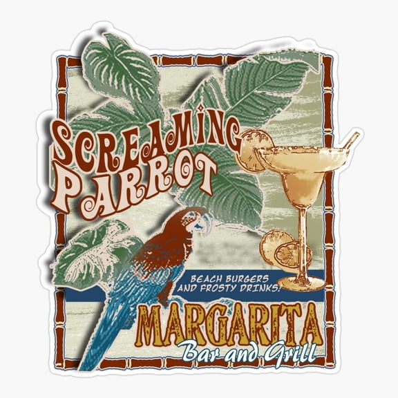 Screaming Parrot Lounge Er, Phone Decal Water Bottle Stickers Car Decals, Funny Birthday Gift