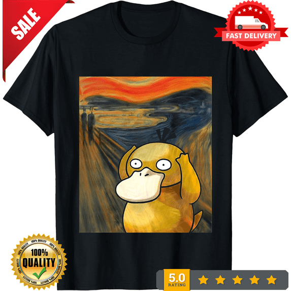 Screaming Psyduck Graphic Print T-Shirt Mens Unisex S M L XL 2 3 4 XL, NEW INSTOCK-TH78058
