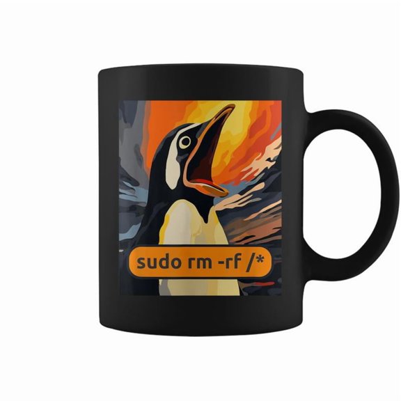 Screaming Tux Linux Sudo Rm Rf Coffee Mugs
