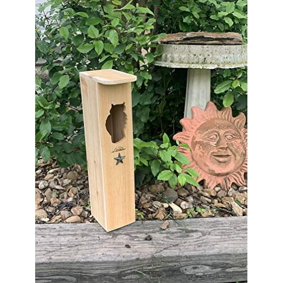 Screech Owl House - Nesting Box - (Owl Shaped Opening - Natural Cedar)