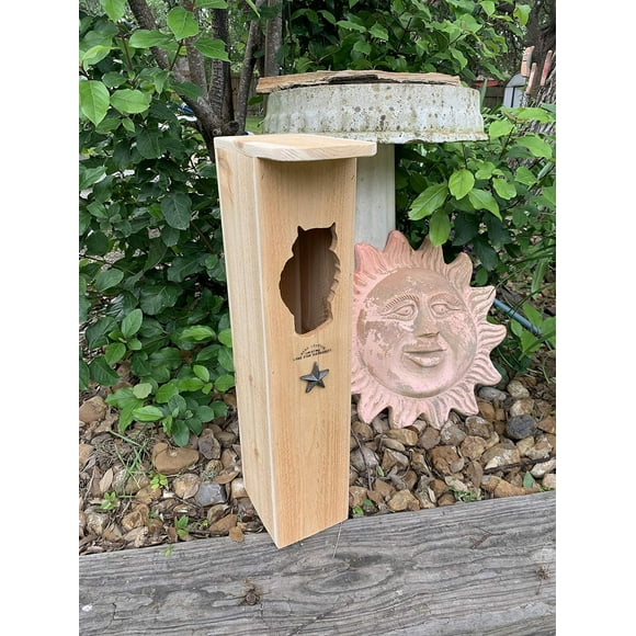 Screech Owl House - Nesting Box - (Owl Shaped Opening - Natural Cedar)