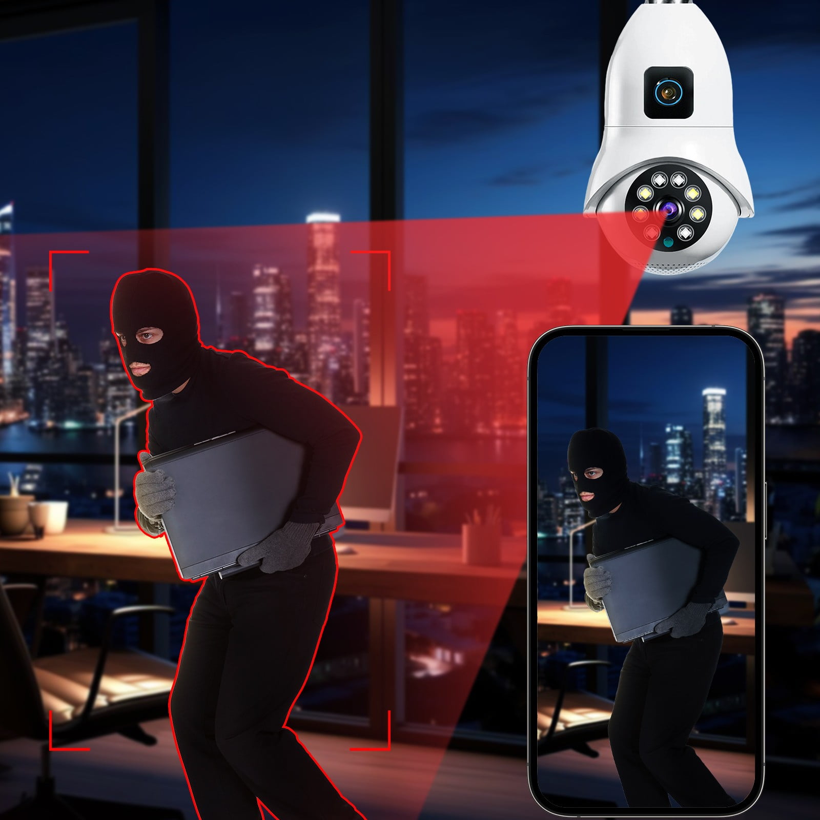 Screen 360 Degree WiFi Remote Home Monitoring Voice