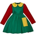 thumbnail image 1 of Screen-Accurate Dress: Red Sleeves with Green Skirt - Stage Performance Dress, 1 of 7