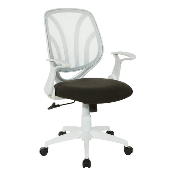 Screen Back Task Chair in White with Mesh Fabric Seat