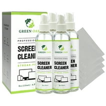 Screen Cleaner - Green Oak Professional Screen Cleaner Spray - Best for LCD & LED TV, Tablet, Computer Monitor, and Phone - Safely Cleans Fingerprints, Dust, Oil (8oz 4-Pack)