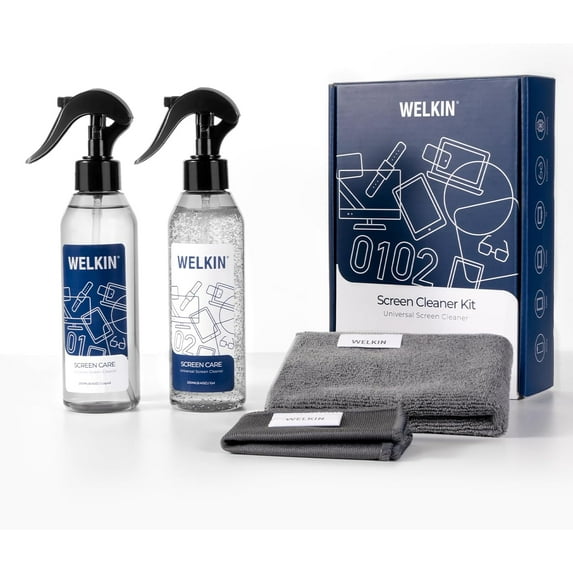 Screen Cleaner Spray Kit (250ml + 250ml) - Cleaning Mist and Gel for TV, Laptop, Computer, Phone Touchscreen - 2 Sprayers, 1 Microfiber Cloth & 1 Glass Wipe Included
