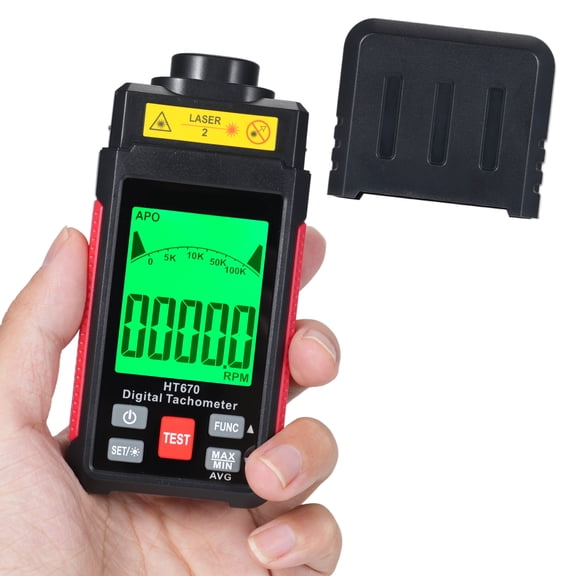 Screen Digital Tachometer Photoelectric Tachometer 630-650nm Wide Measuring Range Large Screen LCD Display 10~99999 Rpm