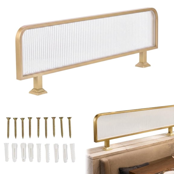 Screen Divider, Striped Glass Commercial Partition, Low Fence Modern Counter Top Desk Divider for Hotel, Restaurant, Bar Dining Areas