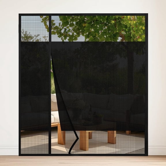 Screen Door for 72 x 80 Inch Doors, 74 x 81.5 Inch Dense-Weave Mesh Door Screen, Breathable  Mesh, Hands-Free Self-Closing, Keeps  Out, for Patio Sliding Doors & Balconies
