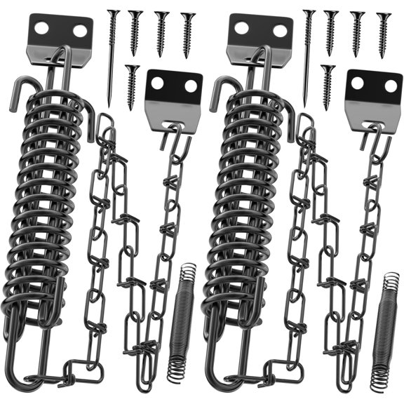 Screen Door Chain for Door Spring - 2 Pack Storm Door Chain Spring for Wind Safety Storm Door Closer Stop Front Screen Door Security Prevent Opening Damage, Heavy Duty Hardware Door Stopper Chain
