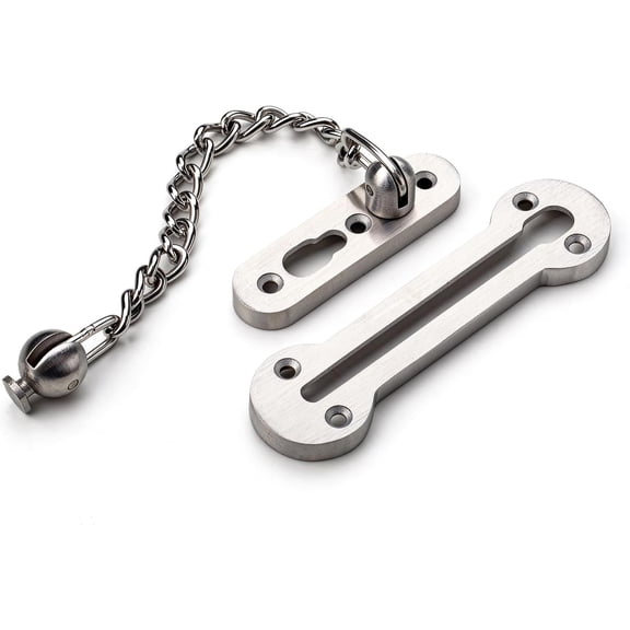 Screen Door Latch – Heavy Duty 304 Stainless Steel Apartment Security Lock, French Door Lock, Storm Door Latch, Child Proof & Anti-Break-in Protection (Silver)