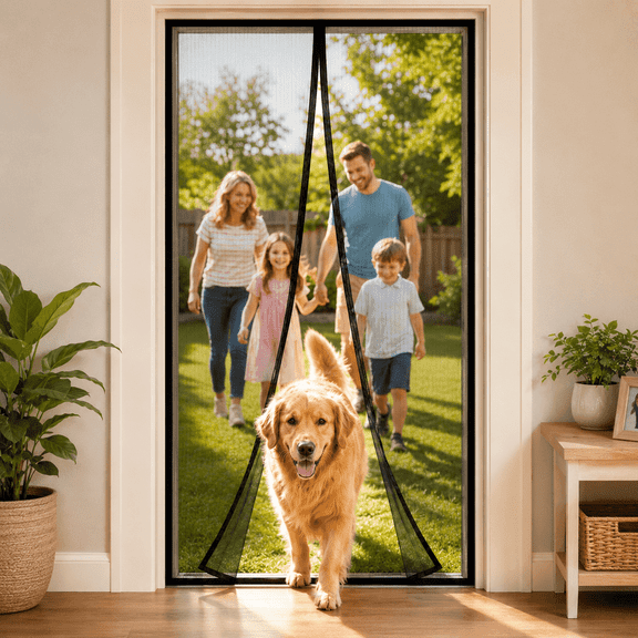 Himonut Magnetic Screen Door, 38 inch x 82 inch, Heavy-Duty Washable Mesh Door Curtain with Magnetic Closure for Patio and Sliding Doors