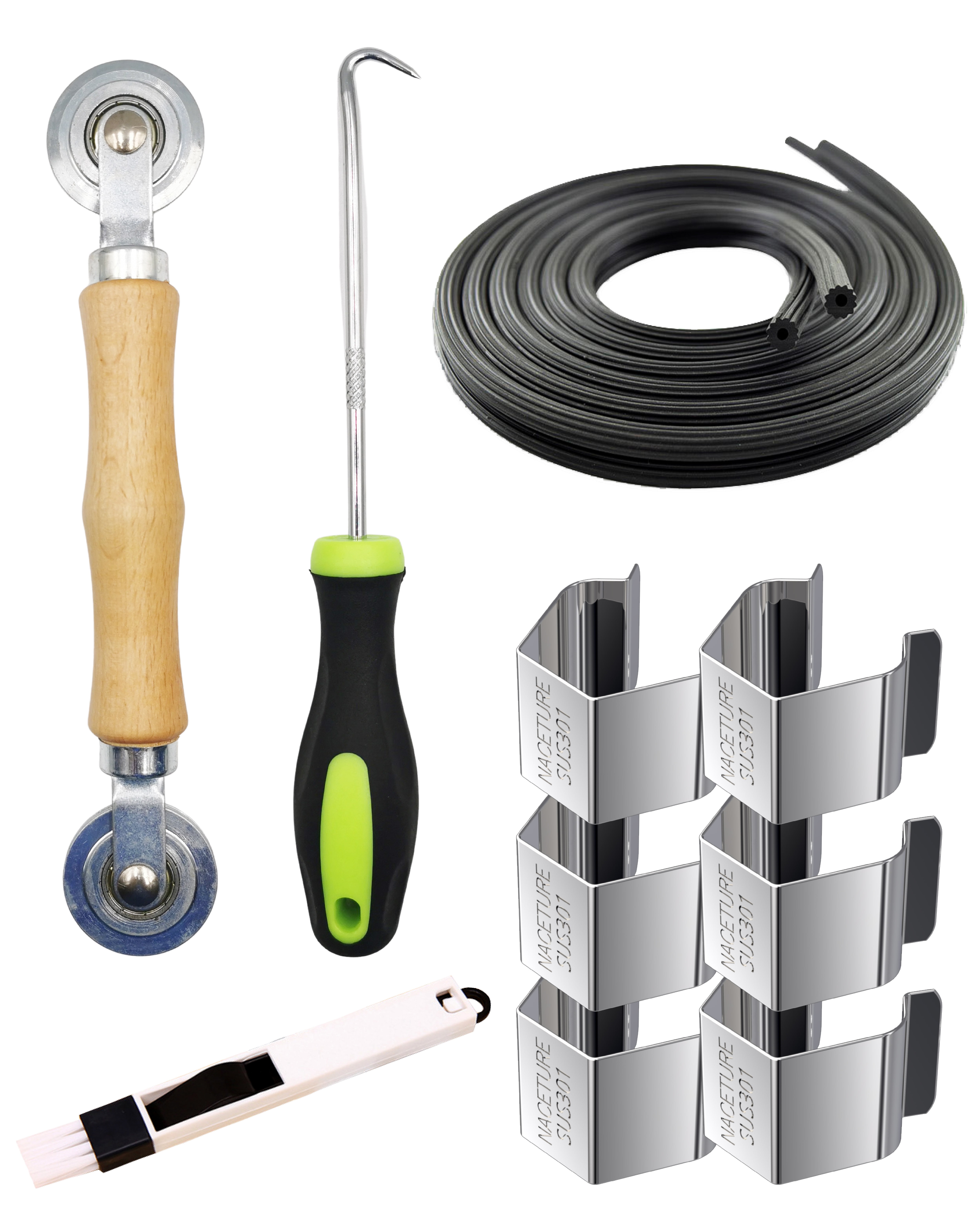 Screen Door Tool Kit 20 Pieces Screen Installer Clips with Screen