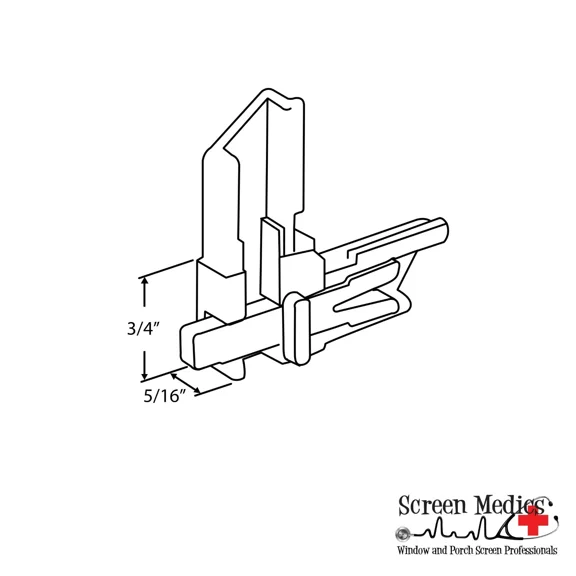 Screen Frame Stop Corner W/ Slide Lock, Bronze Plastic - 2 Pack