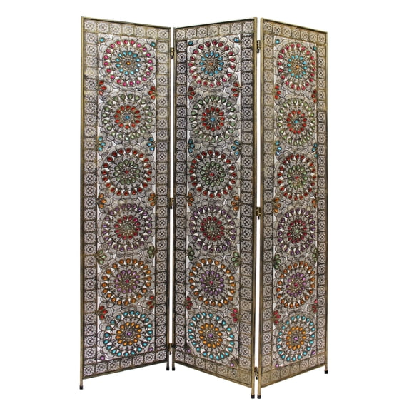 Screen Gems 3 Panel Beaded Metal Mosaic Screen