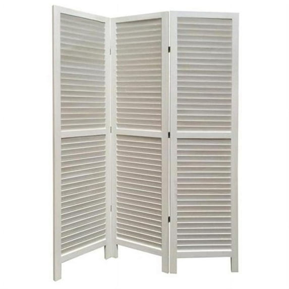 Screen Gems 3 Panel Shutter Room Divider - White