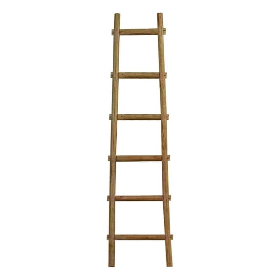 Screen Gems 6 Step 6 ft Blanket Rack Decorative Wooden Ladder Brown