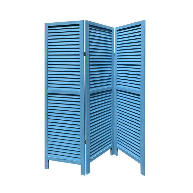 3 Panel Light Blue Shutter Screen Room Divider 3 Panel Light Blue Shutter Screen Room Divider