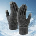thumbnail image 1 of Screen Gloves Women's Winter Thickened Cold Riding Warm Knitted Wool Gloves Ski Gloves Mittens Men Gloves Mittens Toddler Gloves Mittens Women Cold Weather Gloves Mittens Combo with Pocket Mittens for, 1 of 4