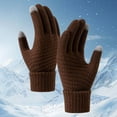 thumbnail image 1 of Screen Gloves Women's Winter Thickened Cold Riding Warm Knitted Wool Gloves Ski Gloves Mittens Men Gloves Mittens Toddler Gloves Mittens Women Cold Weather Gloves Mittens Combo with Pocket Mittens for, 1 of 4