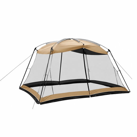 Screen House 13x9 Ft Canopy Tent Sun Shade Shelter Perfect for Outdoor Activities, Khaki