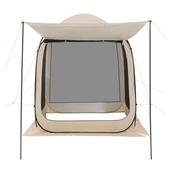 Screen House Tent 6x6 ft, 4-6 Person Pop Up Canopy, Portable Screened Tent with Awning, Netting Sides for Patio, Backyard, Beige