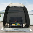 thumbnail image 1 of Screen House Tent Gazebo Pop up Instand Canopy 6'X6' Beige, 6 ft, 1 of 15