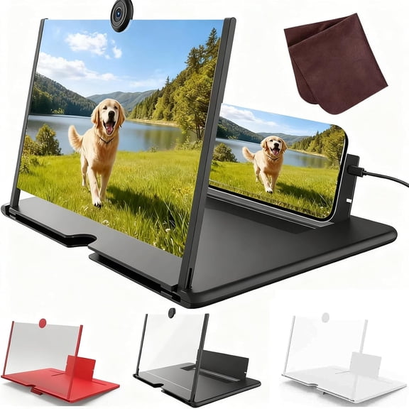 Screen Magnifier 2025 Version for Cell Phone,3D HD Mobile Screen Amplifier 10–18 inch,Foldable Ultra-ClearMagnifier Stand Supports All Smarts