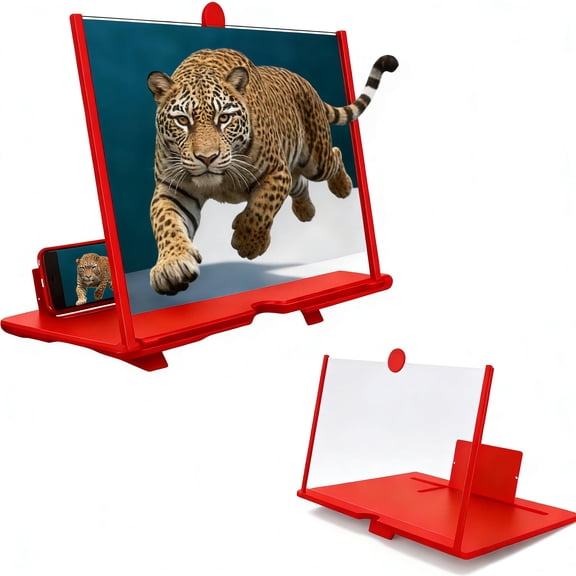 Screen Magnifier for Cell Phone,3D HD Magnifying Projector Screen Enlarger for Movies Videos and Gaming,Foldable ph-one Stand with Screen Amplifier,Supports All Cellphone (Black, 10in)