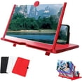 thumbnail image 1 of Screen Magnifier New Version, 2025 Upgrade Mobile Phone Foldable Screen Magnifier, HD Phone Screen Amplifier, Portable 3D Screen Stand Cool Gadgets for Home Use Men, Women Travel (Red, 12 inch), 1 of 8