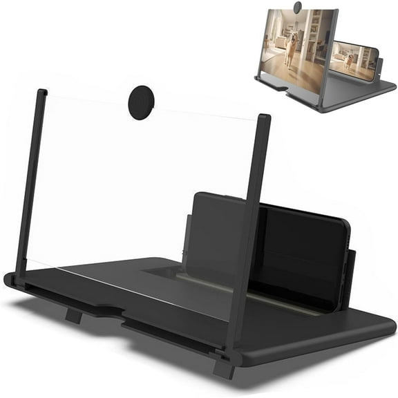 Screen Magnifier Version, Projector Screen Amplifier, Pull-Out Phone Screen Magnifier, 2026 New Mobile Phone 3D HD Magnifying Projector Screen Enlarger (Black, 10 inches)