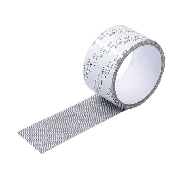 Screen Mesh Roll, Window Screen Replacement Kit, 1.5 in Wide, Duct Tape Heavy Duty, Small Hole Repair, Gray Fiberglass, 1 Pc