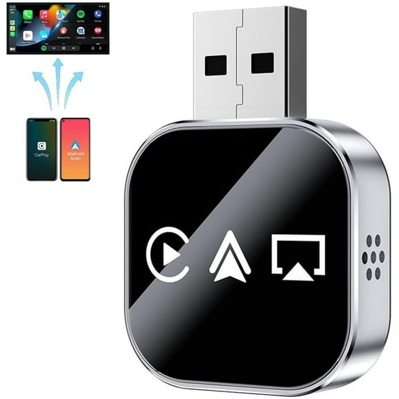 Screen Mirroring Adapter, 2026 Upgrade 3 in 1 Wireless Carplay Mirror Link Adapter for Cars with Built-in Wired Carplay, Compatible with iPhone/Airplay/Android Auto