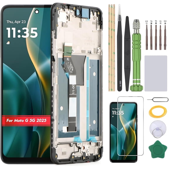 Screen for Motorola Moto G 5G 2025 XT2513 LCD Display Replacement for Moto G 5G 2025 XT2513V XT2513-1 XT2513-2 Incell Touch Screen Digitizer Assembly(With Frame)