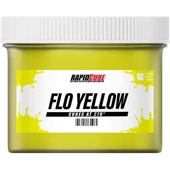 Screen Print Direct Rapid Cure Screen Printing Ink Fluorescent Yellow (3.5 Gallon - 448oz.) - Plastisol Ink for Screen Printing, Fast Curing Fabric Paint, USA Made